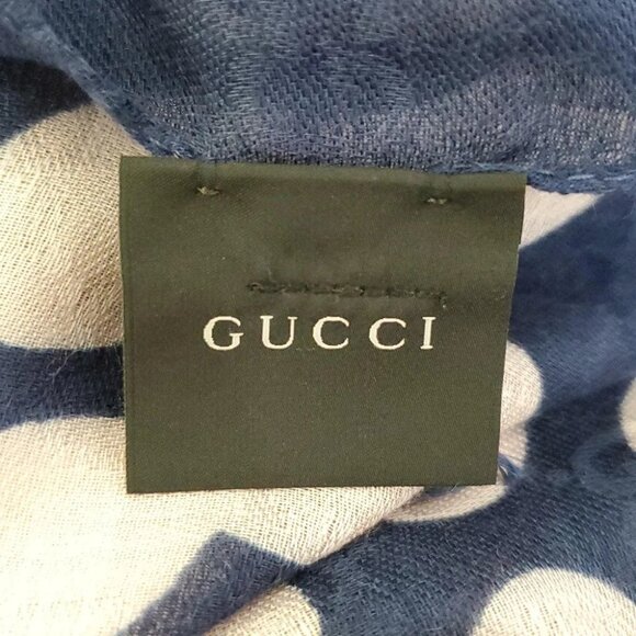 Auth GUCCI - Navy Light Pink Rayon Scarf - Picture 5 of 5
